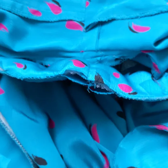 Awesome Retro 80s/90s Teal & Pink Brush Dot Collared Dress, Size 4/6 - Picture 9 of 9